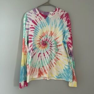 Adorable light tie-dye Ivory Ella Long-Sleeve Shirt